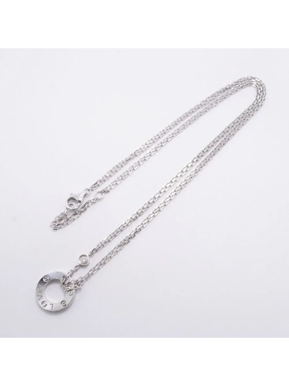 Cartier Necklace Love Circle White Gold Diamond